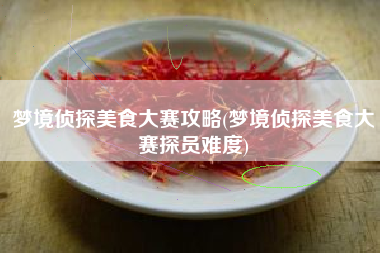 梦境侦探美食大赛攻略(梦境侦探美食大赛探员难度)