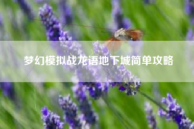 梦幻模拟战龙语地下城简单攻略