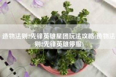 造物法则2先锋英雄星团玩法攻略(造物法则2先锋英雄停服)