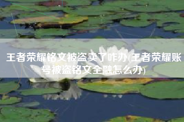 王者荣耀铭文被盗卖了咋办(王者荣耀账号被盗铭文全融怎么办)