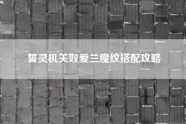 誓灵机关奴爱兰魔纹搭配攻略
