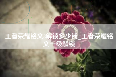 王者荣耀铭文3解锁多少钱_王者荣耀铭文一级解锁