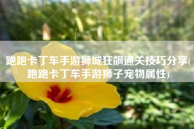 跑跑卡丁车手游狮城狂飙通关技巧分享(跑跑卡丁车手游狮子宠物属性)
