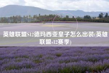 英雄联盟S12德玛西亚皇子怎么出装(英雄联盟s12赛季)