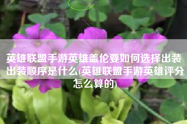 英雄联盟手游英雄盖伦要如何选择出装 出装顺序是什么(英雄联盟手游英雄评分怎么算的)