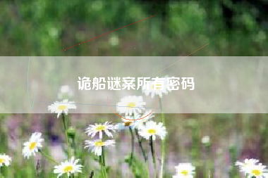 诡船谜案所有密码