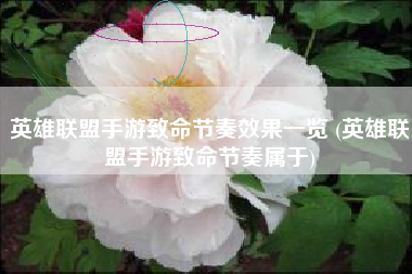 英雄联盟手游致命节奏效果一览 (英雄联盟手游致命节奏属于)