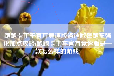 跑跑卡丁车官方竞速版洛迪敞篷跑车强化加点攻略(跑跑卡丁车官方竞速版是一款怎么样的游戏)