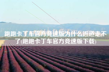 跑跑卡丁车官方竞速版为什么近道走不了(跑跑卡丁车官方竞速版下载)