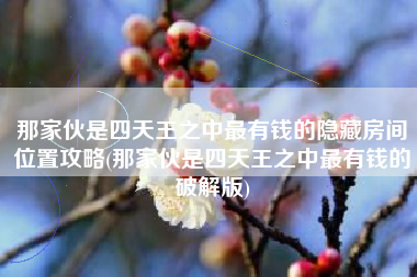 那家伙是四天王之中最有钱的隐藏房间位置攻略(那家伙是四天王之中最有钱的破解版)