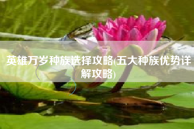英雄万岁种族选择攻略(五大种族优势详解攻略)