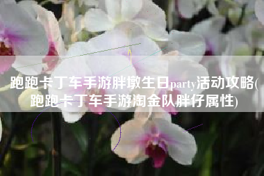 跑跑卡丁车手游胖墩生日party活动攻略(跑跑卡丁车手游淘金队胖仔属性)