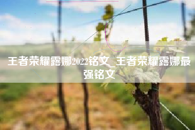 王者荣耀露娜2022铭文_王者荣耀露娜最强铭文