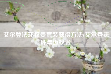 艾尔登法环权贵套装获得方法(艾尔登法环年迈权贵)