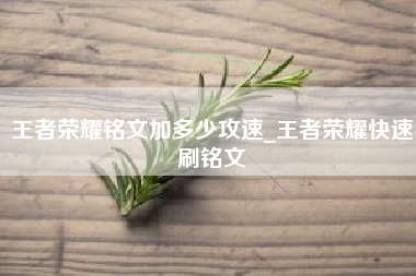 王者荣耀铭文加多少攻速_王者荣耀快速刷铭文