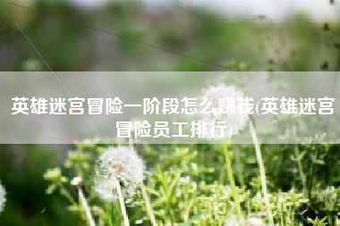 英雄迷宫冒险一阶段怎么赚钱(英雄迷宫冒险员工排行)