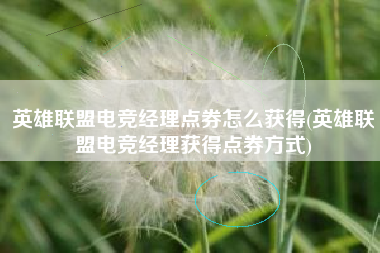 英雄联盟电竞经理点券怎么获得(英雄联盟电竞经理获得点券方式)