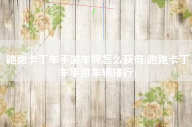 跑跑卡丁车手游车牌怎么获得(跑跑卡丁车手游车辆排行)