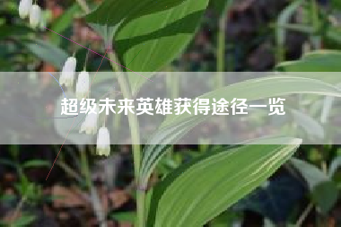 超级未来英雄获得途径一览