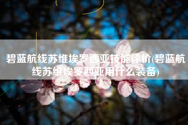 碧蓝航线苏维埃罗西亚技能评价(碧蓝航线苏维埃罗西亚用什么装备)