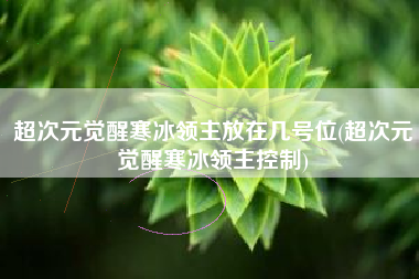 超次元觉醒寒冰领主放在几号位(超次元觉醒寒冰领主控制)