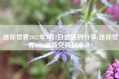 迷你世界2022年3月2日激活码分享(迷你世界2022最新兑换码永久)