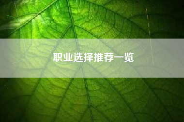 职业选择推荐一览