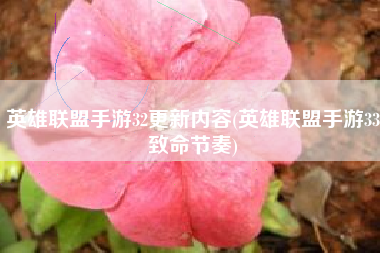 英雄联盟手游32更新内容(英雄联盟手游33致命节奏)
