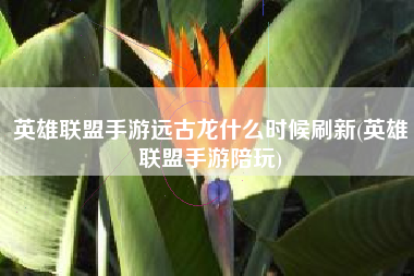 英雄联盟手游远古龙什么时候刷新(英雄联盟手游陪玩)