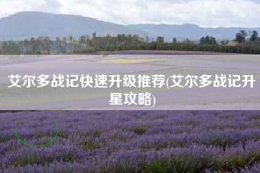 艾尔多战记快速升级推荐(艾尔多战记升星攻略)