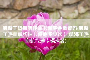 航海王热血航线抽卡保底会重置吗(航海王热血航线抽卡保底多少次）(航海王热血航线抽卡模拟器)
