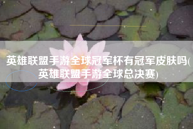 英雄联盟手游全球冠军杯有冠军皮肤吗(英雄联盟手游全球总决赛)