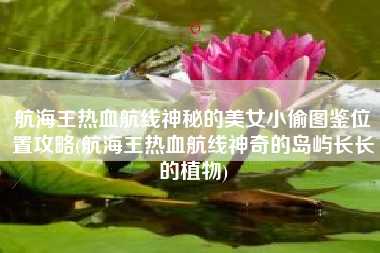 航海王热血航线神秘的美女小偷图鉴位置攻略(航海王热血航线神奇的岛屿长长的植物)