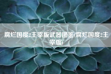 腐烂国度2主宰版武器图鉴(腐烂国度2主宰版)