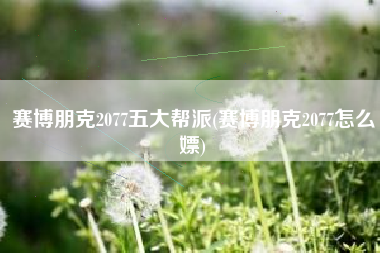 赛博朋克2077五大帮派(赛博朋克2077怎么嫖)