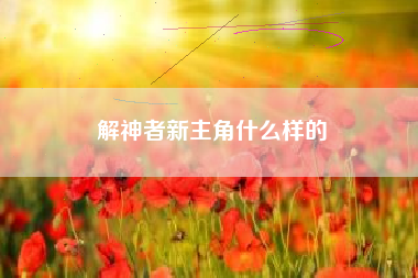 解神者新主角什么样的