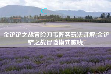 金铲铲之战冒险刀韦阵容玩法讲解(金铲铲之战冒险模式破晓)