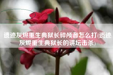 遗迹灰烬重生典狱长碎颅者怎么打(遗迹灰烬重生典狱长的讲坛击杀)