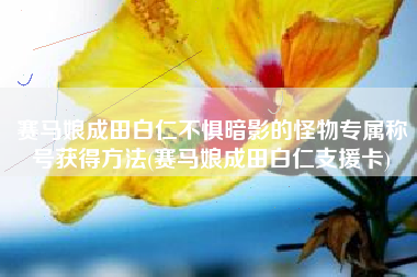 赛马娘成田白仁不惧暗影的怪物专属称号获得方法(赛马娘成田白仁支援卡)