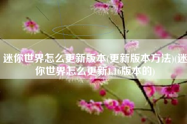 迷你世界怎么更新版本(更新版本方法)(迷你世界怎么更新1.16版本的)