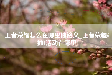 王者荣耀怎么在哪里抽铭文_王者荣耀6抽1活动在哪里