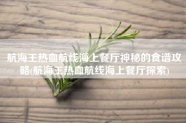 航海王热血航线海上餐厅神秘的食谱攻略(航海王热血航线海上餐厅探索)
