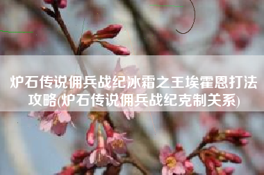 炉石传说佣兵战纪冰霜之王埃霍恩打法攻略(炉石传说佣兵战纪克制关系)