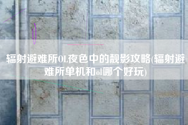 辐射避难所OL夜色中的靓影攻略(辐射避难所单机和ol哪个好玩)