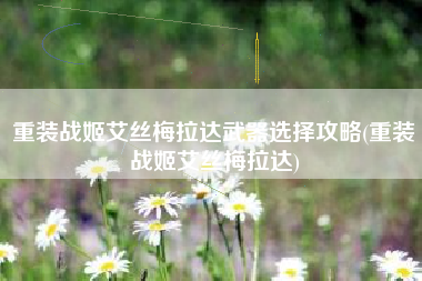 重装战姬艾丝梅拉达武器选择攻略(重装战姬艾丝梅拉达)