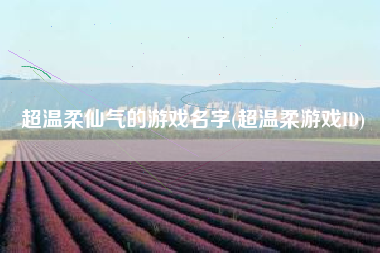 超温柔仙气的游戏名字(超温柔游戏ID)