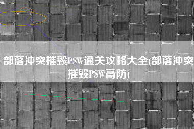 部落冲突摧毁PSW通关攻略大全(部落冲突摧毁PSW高防)