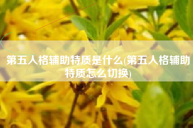 第五人格辅助特质是什么(第五人格辅助特质怎么切换)