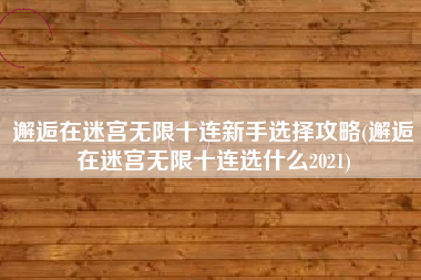 邂逅在迷宫无限十连新手选择攻略(邂逅在迷宫无限十连选什么2021)