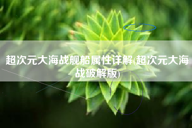 超次元大海战舰船属性详解(超次元大海战破解版)
